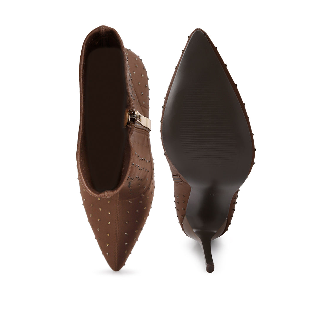 knitted ankle boot#color_brown