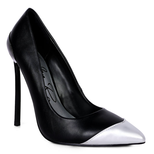 cidra silver dip stiletto sandals#color_black