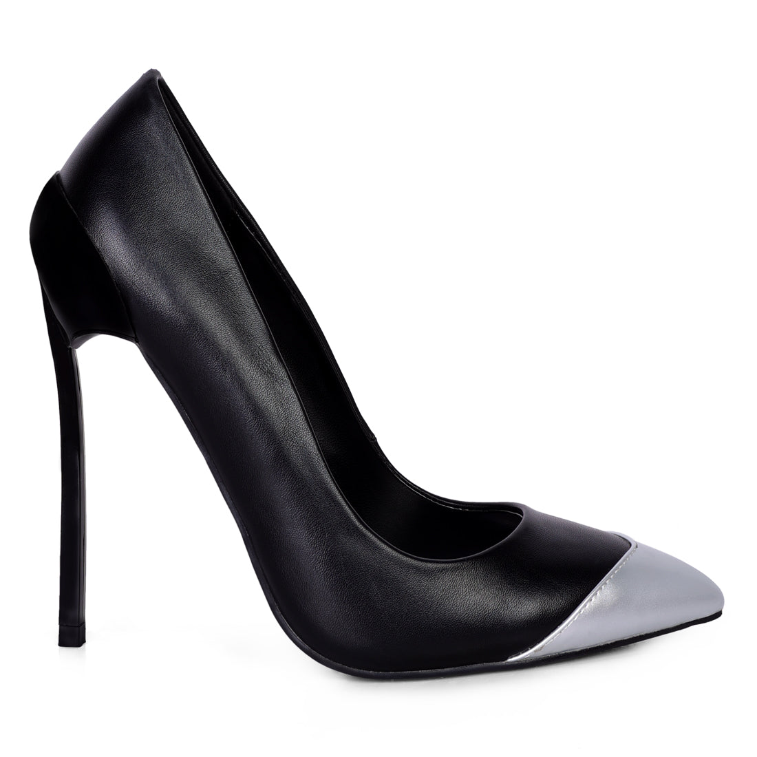 cidra silver dip stiletto sandals#color_black