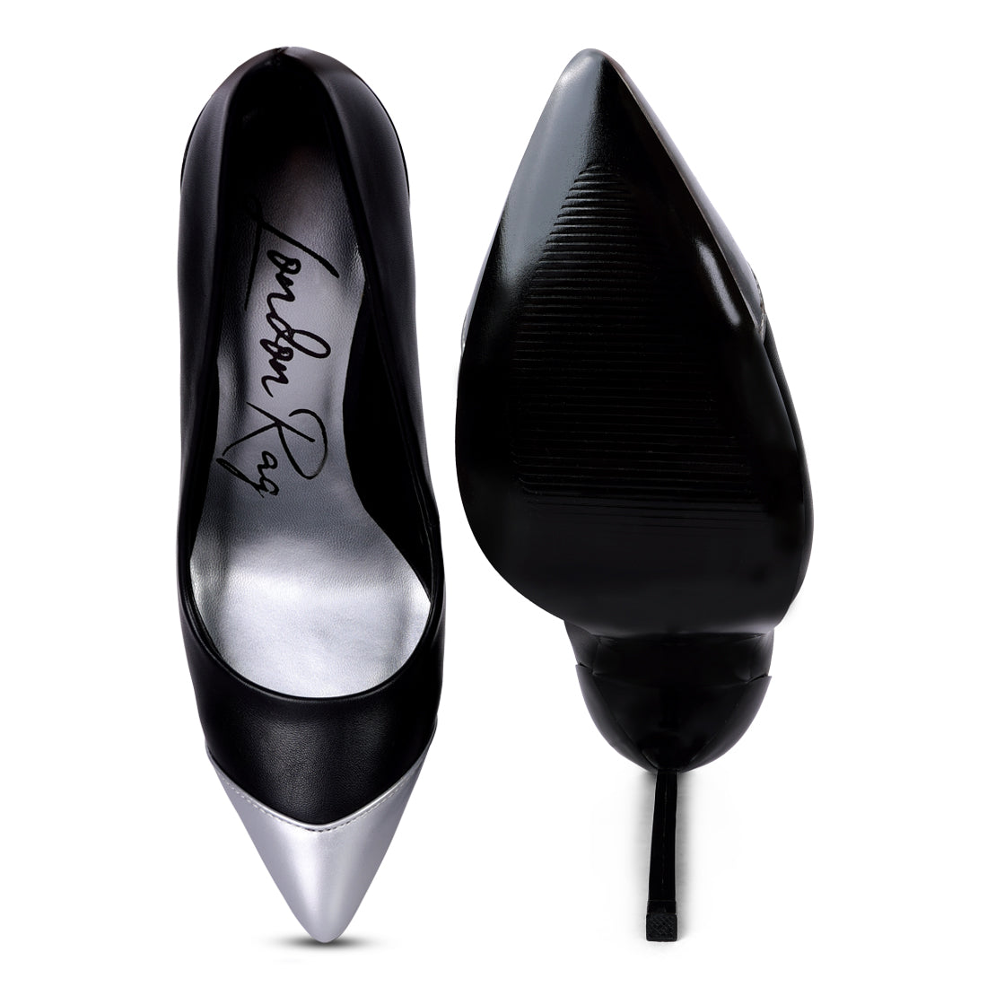 cidra silver dip stiletto sandals#color_black