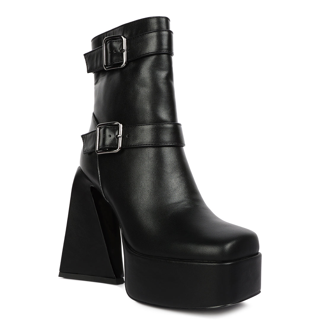 high platform heel ankle boot#color_black