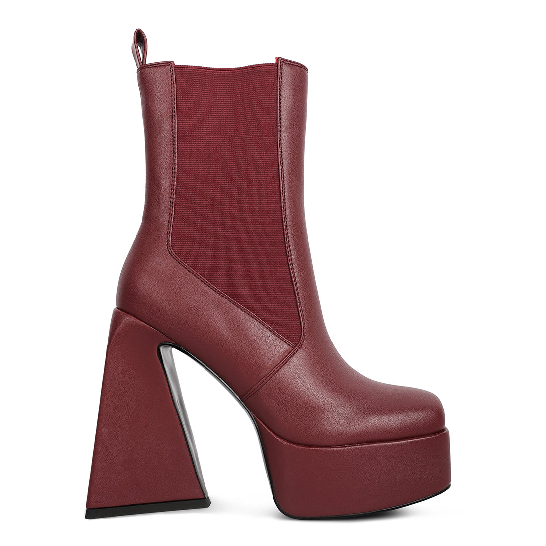 High Platform Block Heeled Chelsea Boot#color_burgundy