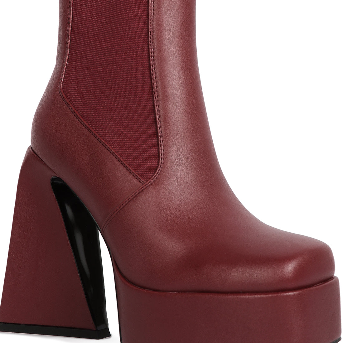 High Platform Block Heeled Chelsea Boot#color_burgundy