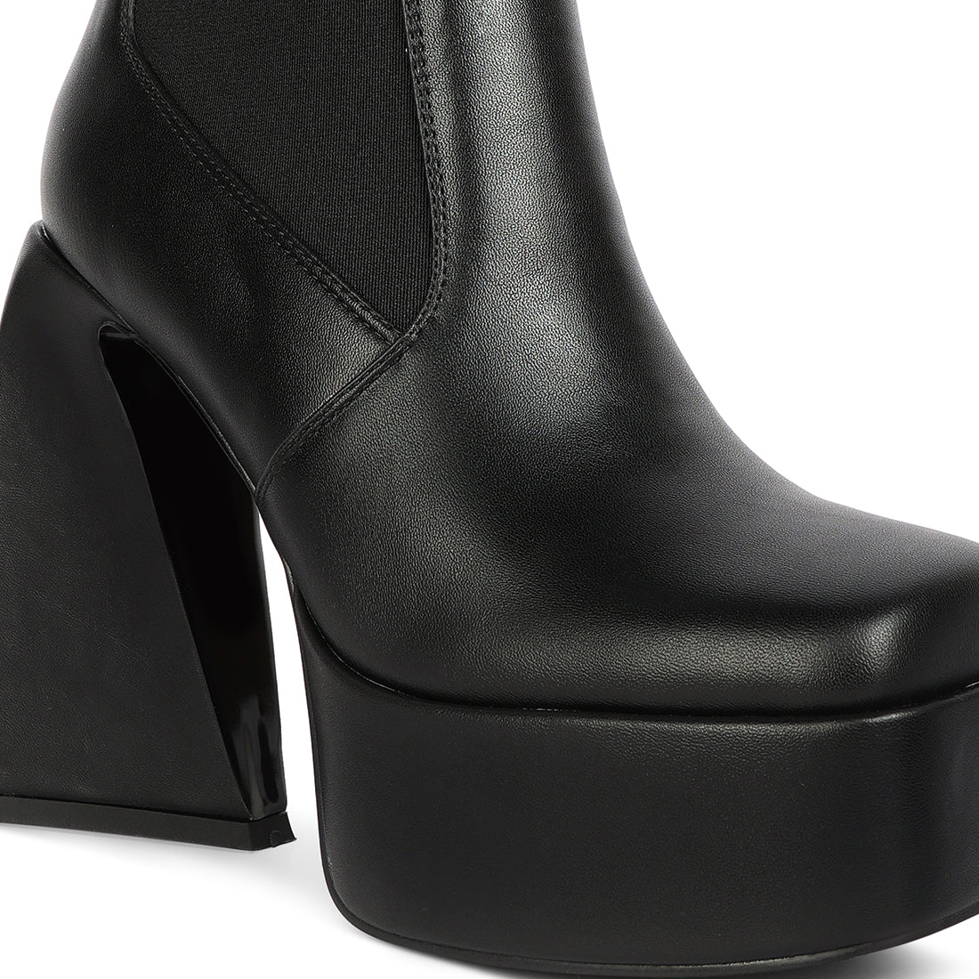 High Platform Block Heeled Chelsea Boot#color_black