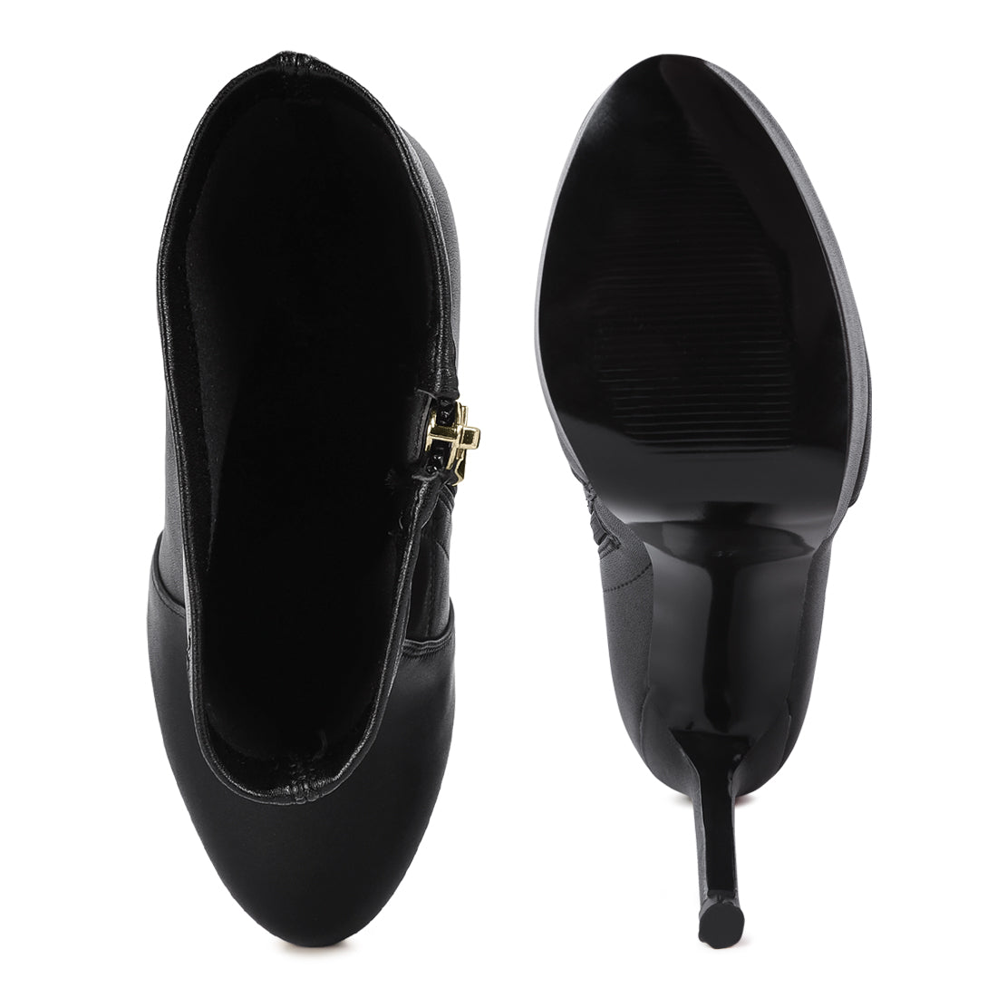 rossetti stretch pu high heeled ankle boot#color_black