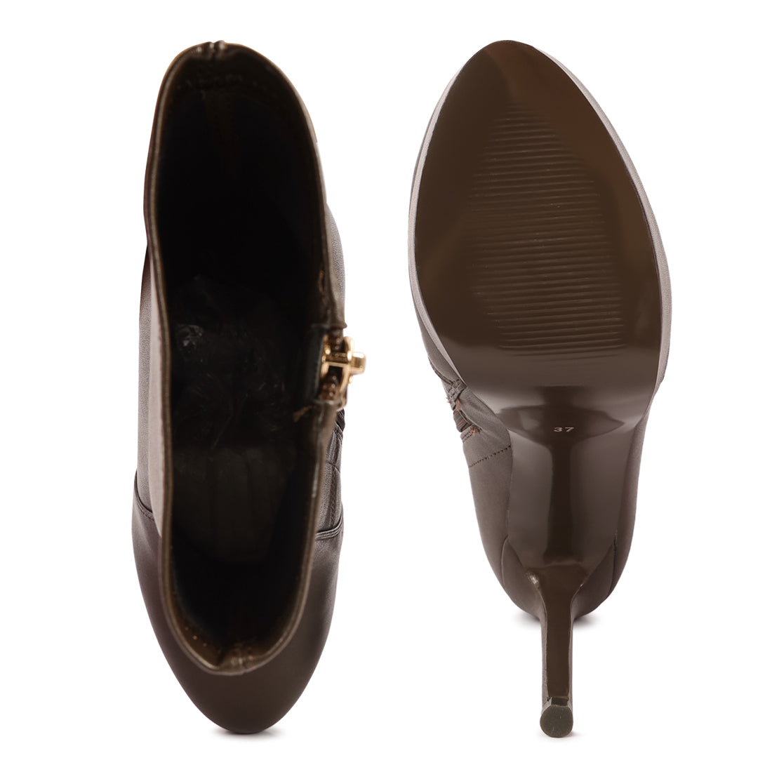 rossetti stretch pu high heeled ankle boot#color_brown