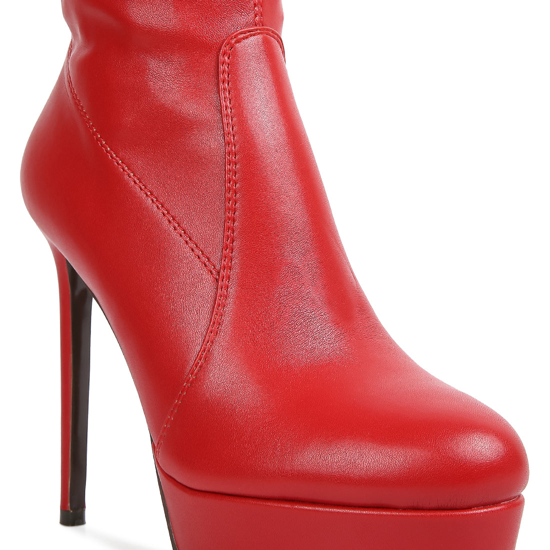rossetti stretch pu high heeled ankle boot#color_red