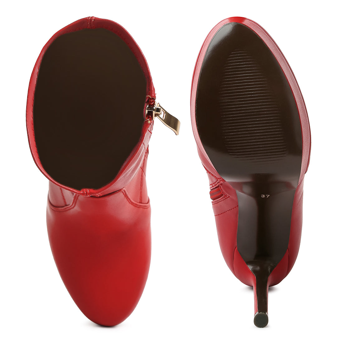 rossetti stretch pu high heeled ankle boot#color_red