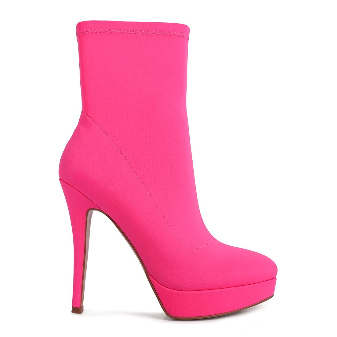 high heeled lycra ankle boot#color_fuchsia