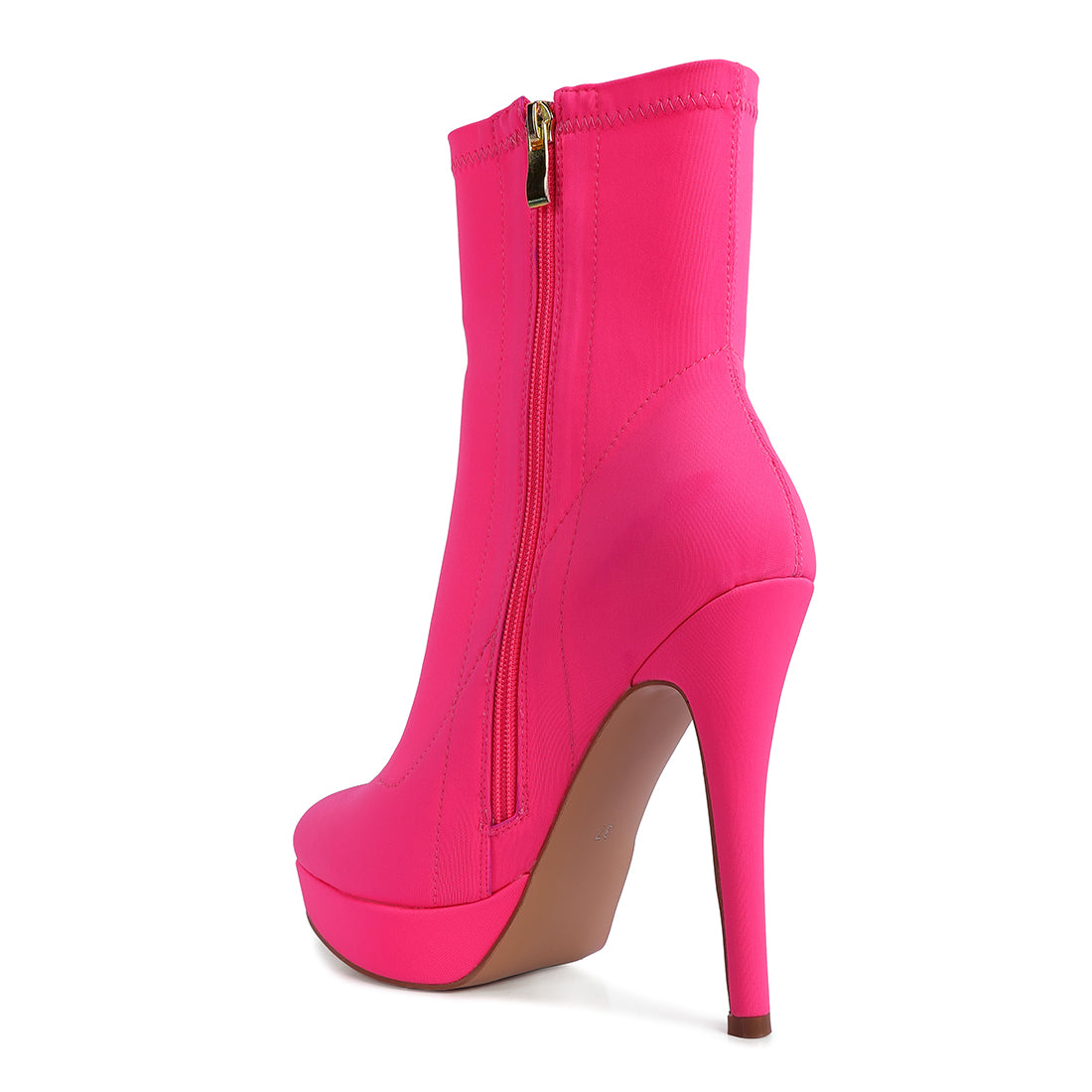 high heeled lycra ankle boot#color_fuchsia