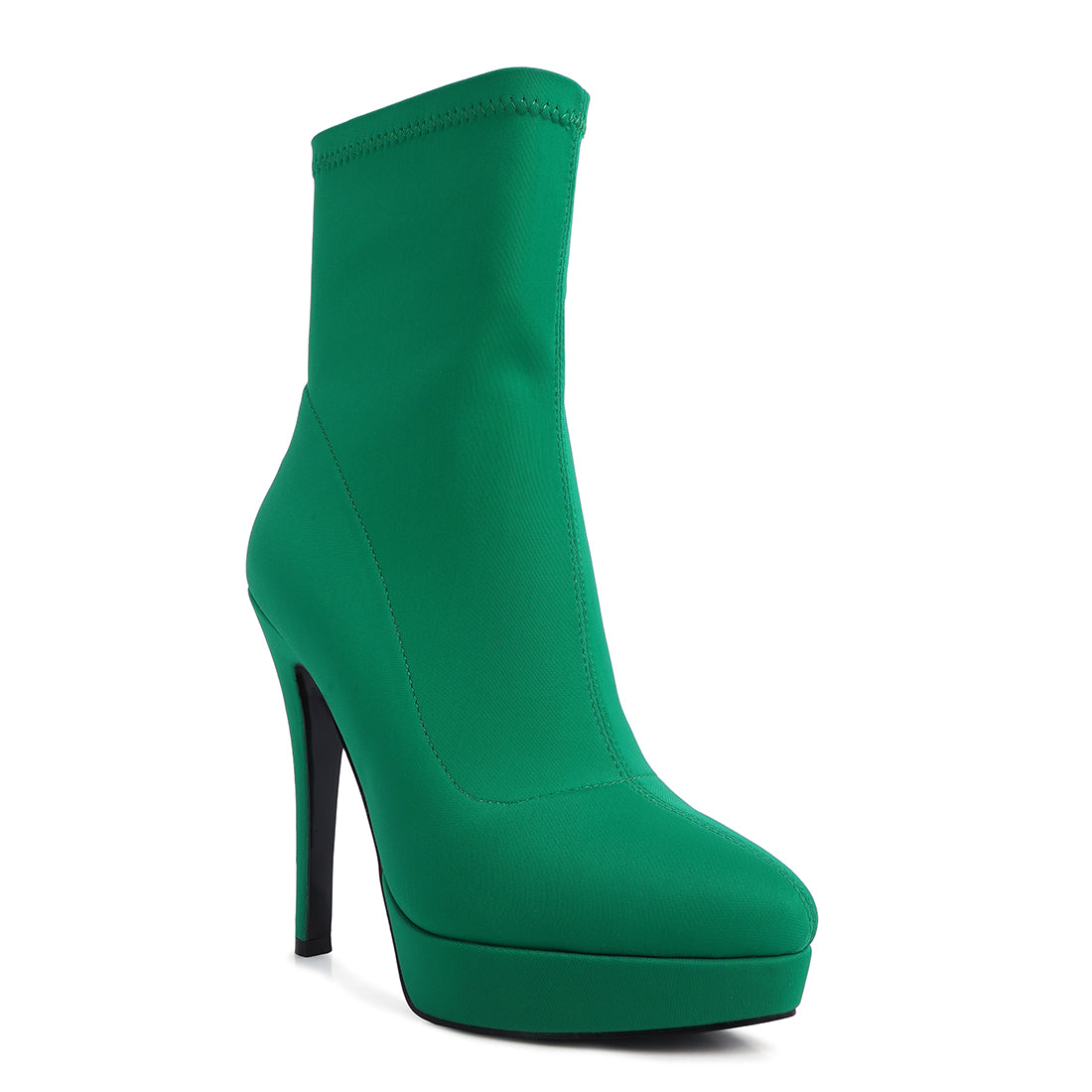 high heeled lycra ankle boot#color_green