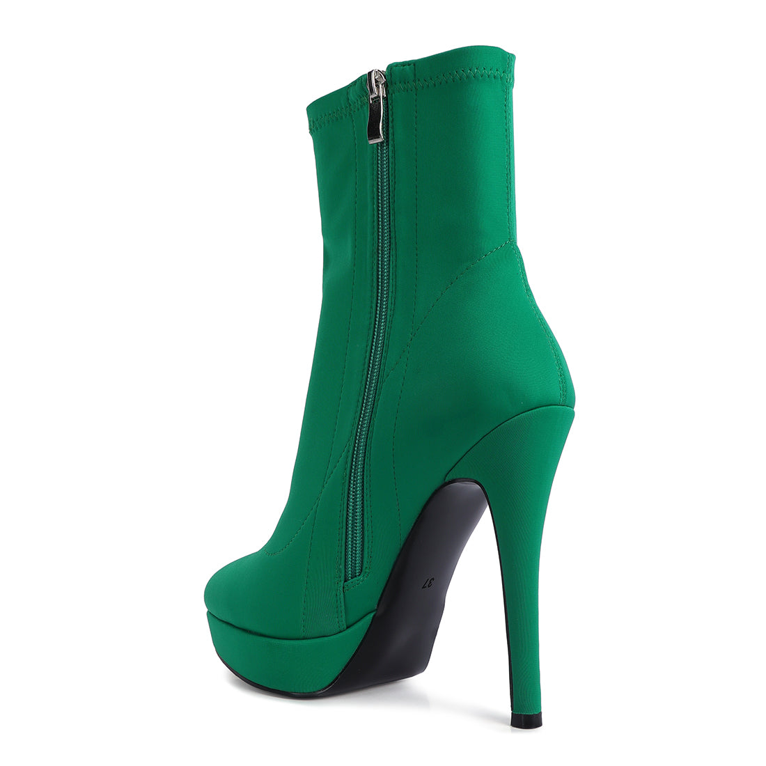 high heeled lycra ankle boot#color_green