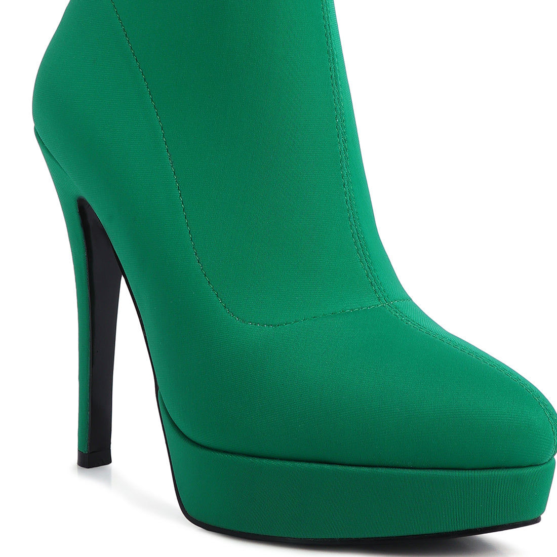 high heeled lycra ankle boot#color_green