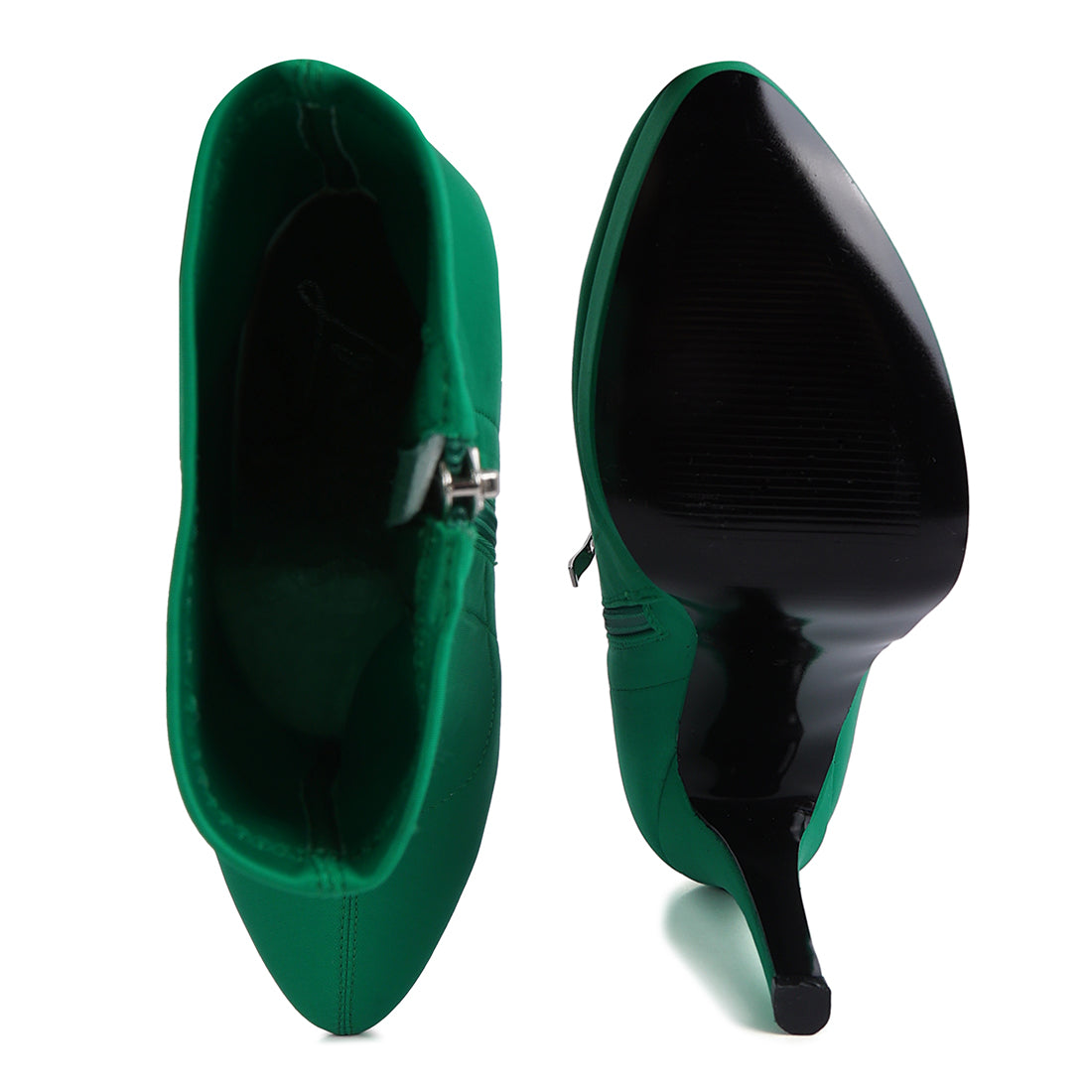 high heeled lycra ankle boot#color_green