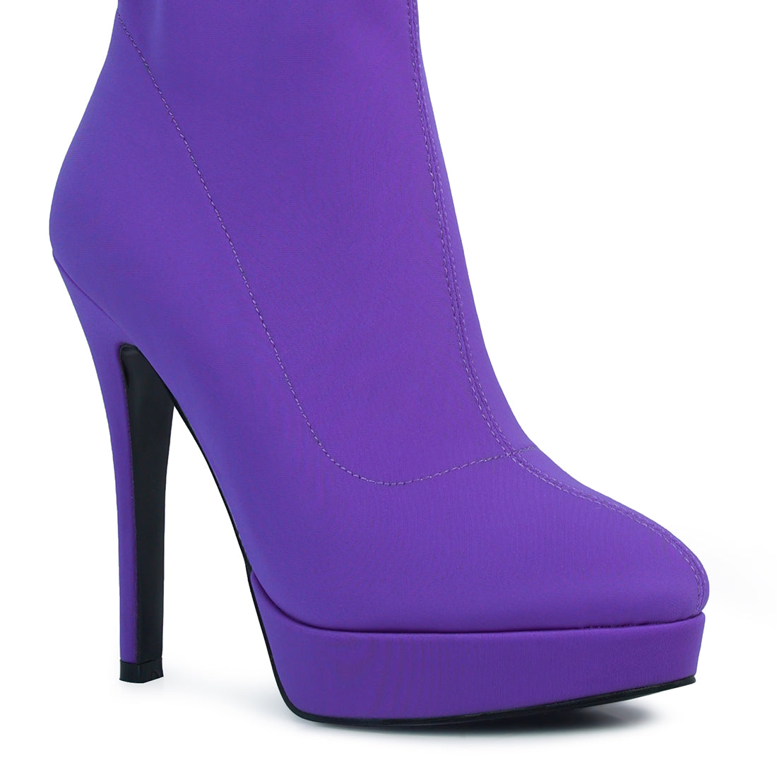 high heeled lycra ankle boot#color_purple