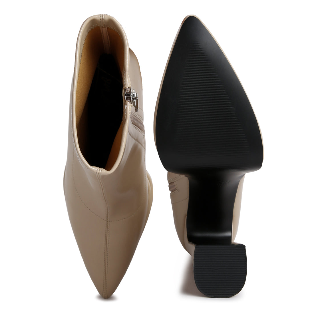 dextra high platform ankle boots#color_beige