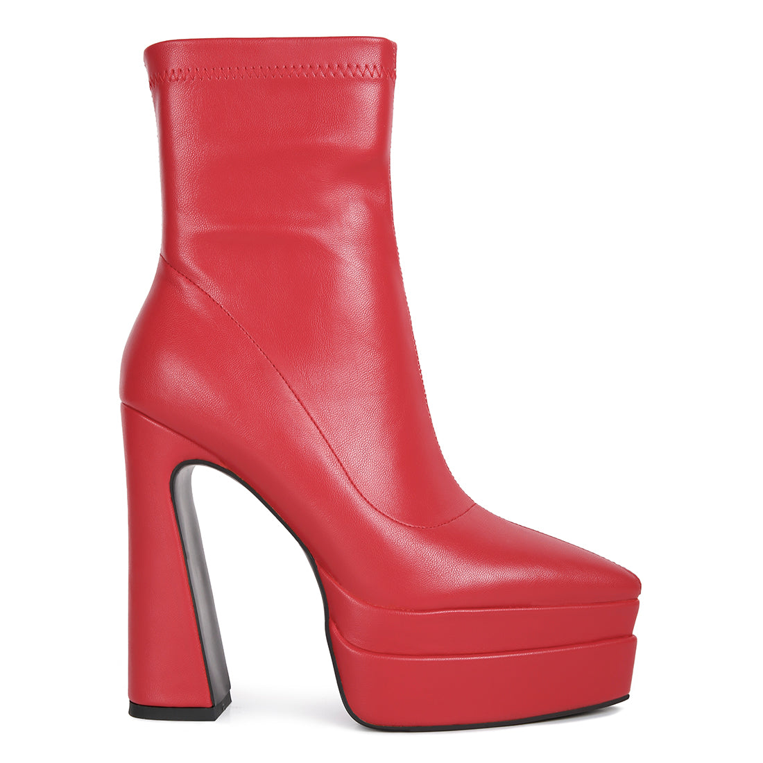 dextra high platform ankle boots#color_red