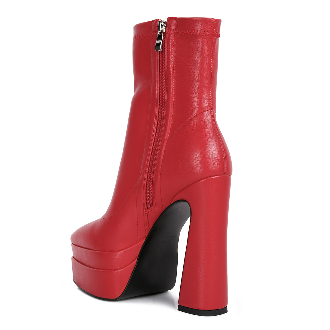dextra high platform ankle boots#color_red