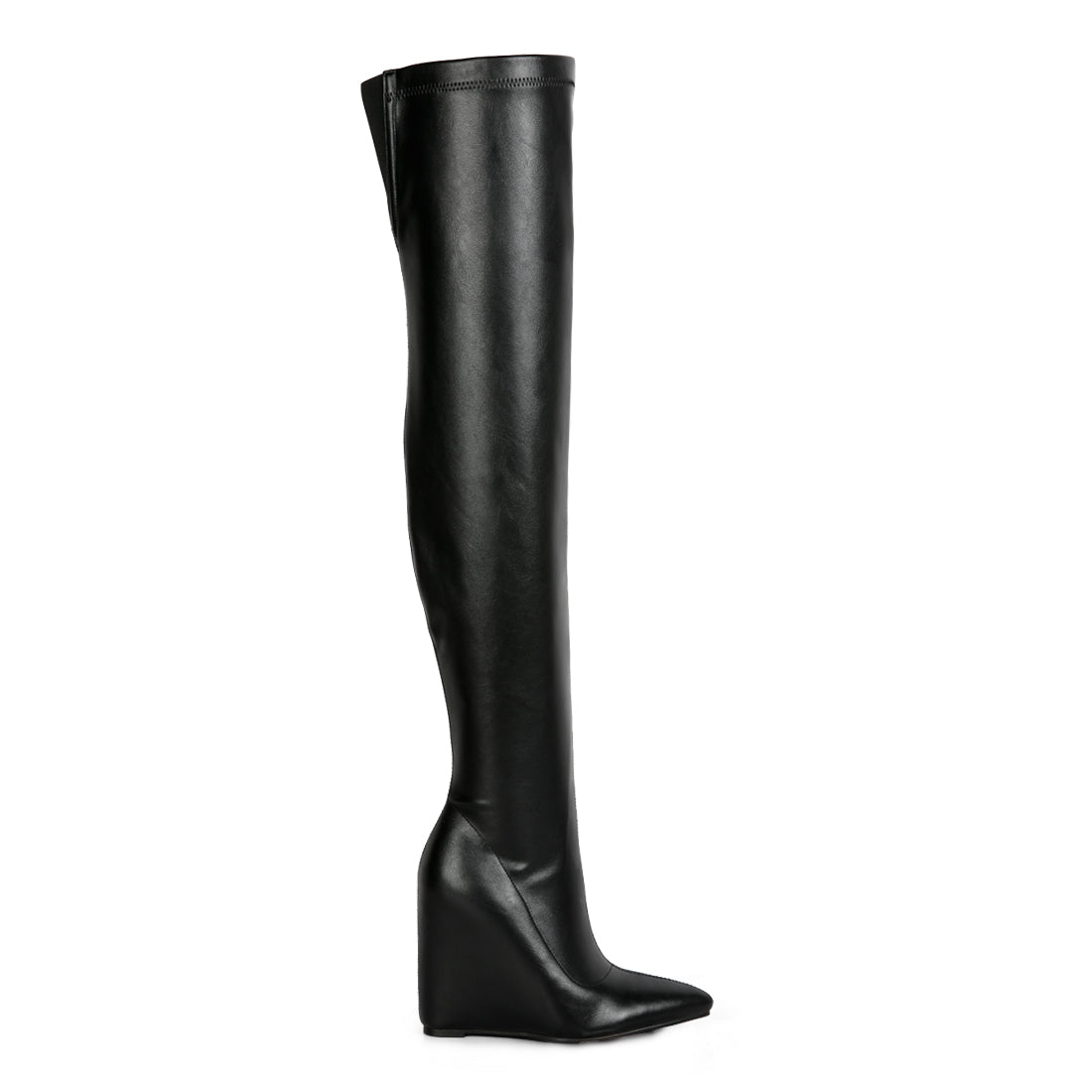 leggy lass long knee platform chunky boots#color_black