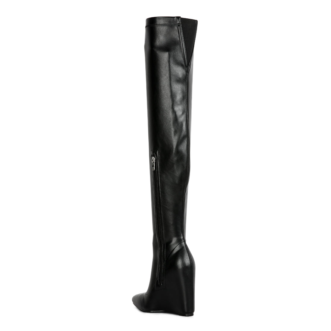 leggy lass long knee platform chunky boots#color_black