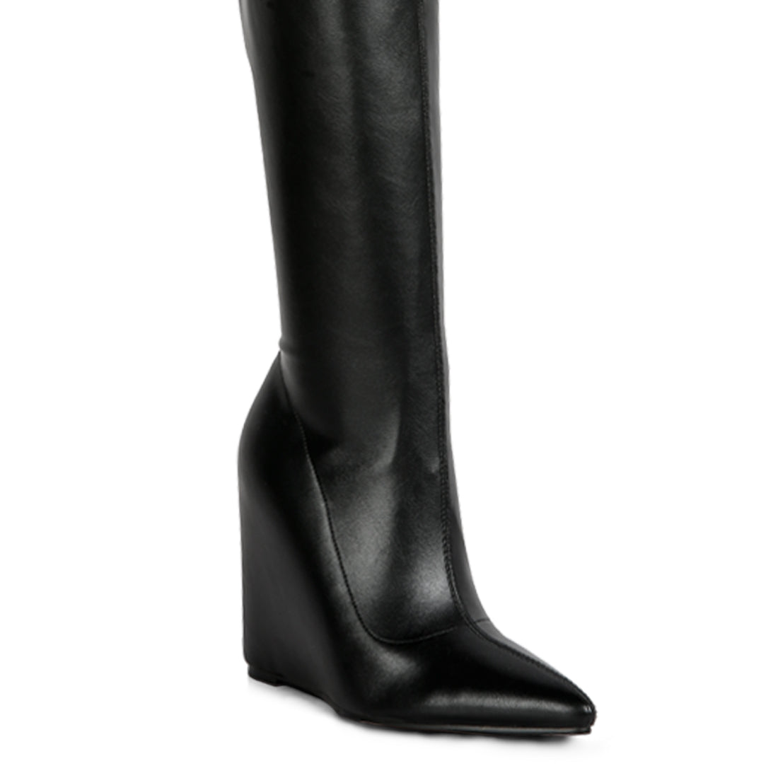 leggy lass long knee platform chunky boots#color_black