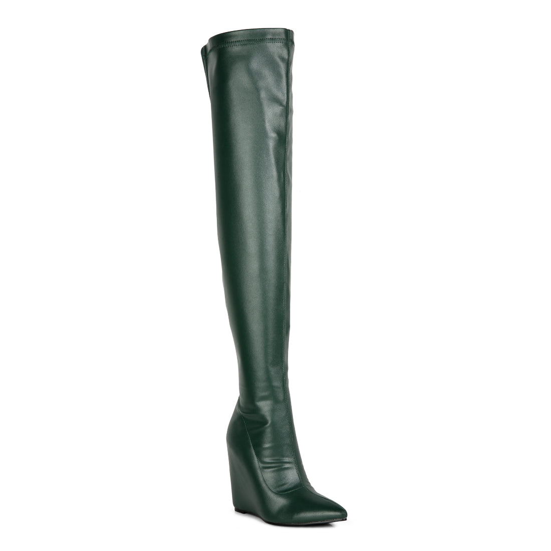 leggy lass long knee platform chunky boots#color_green