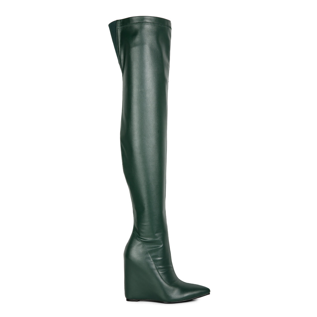 leggy lass long knee platform chunky boots#color_green
