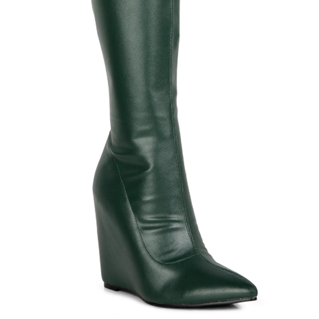 leggy lass long knee platform chunky boots#color_green