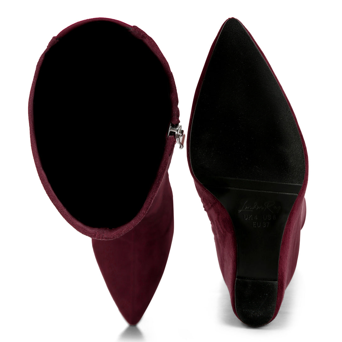 gladol calf pointed boots#color_burgundy