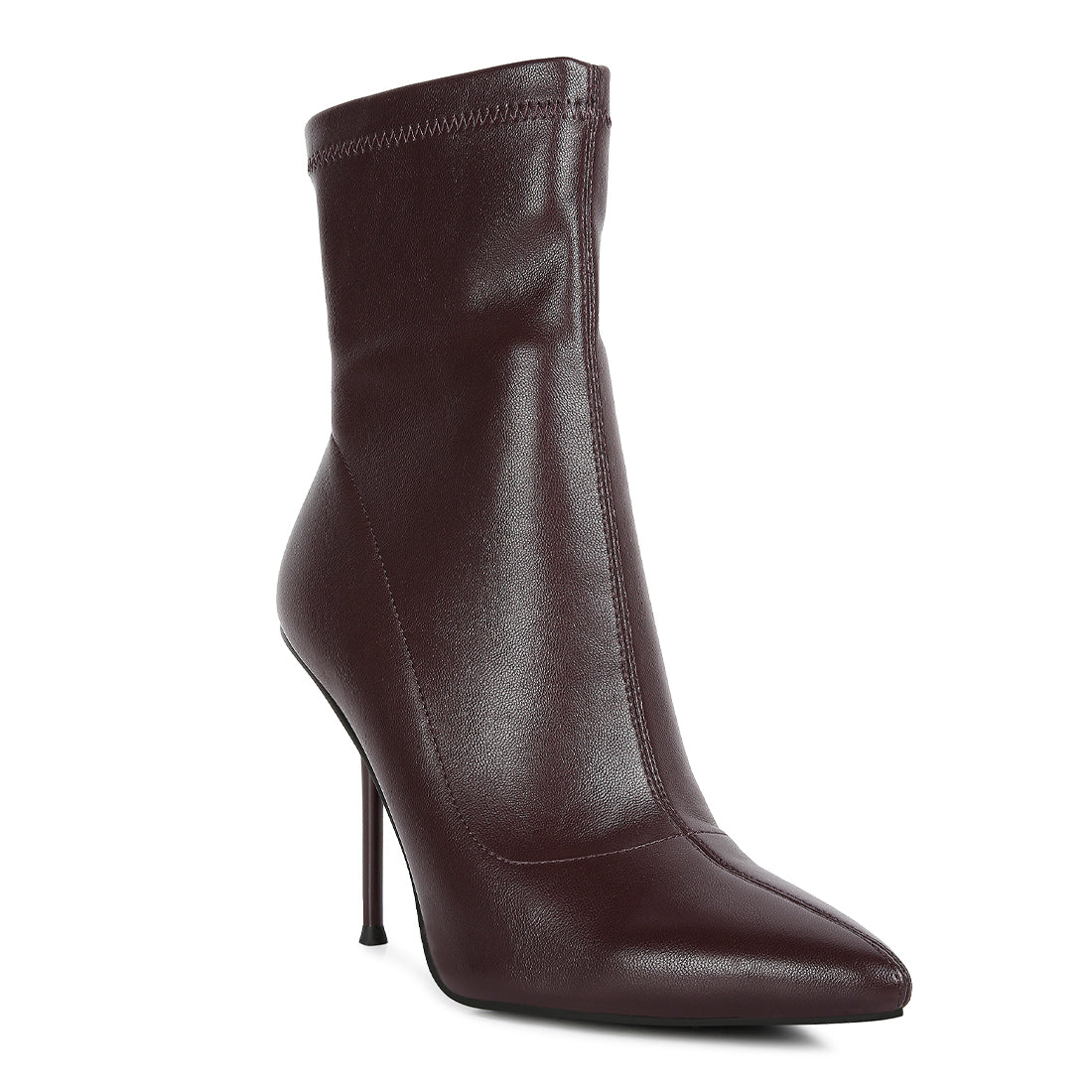 yolo high pointed heeled ankle boot#color_burgundy