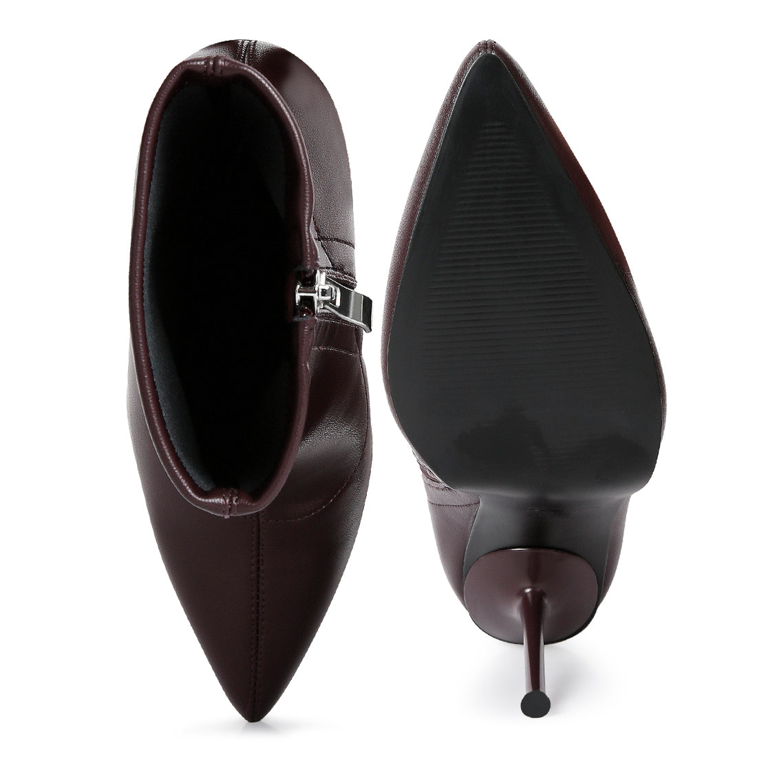 yolo high pointed heeled ankle boot#color_burgundy