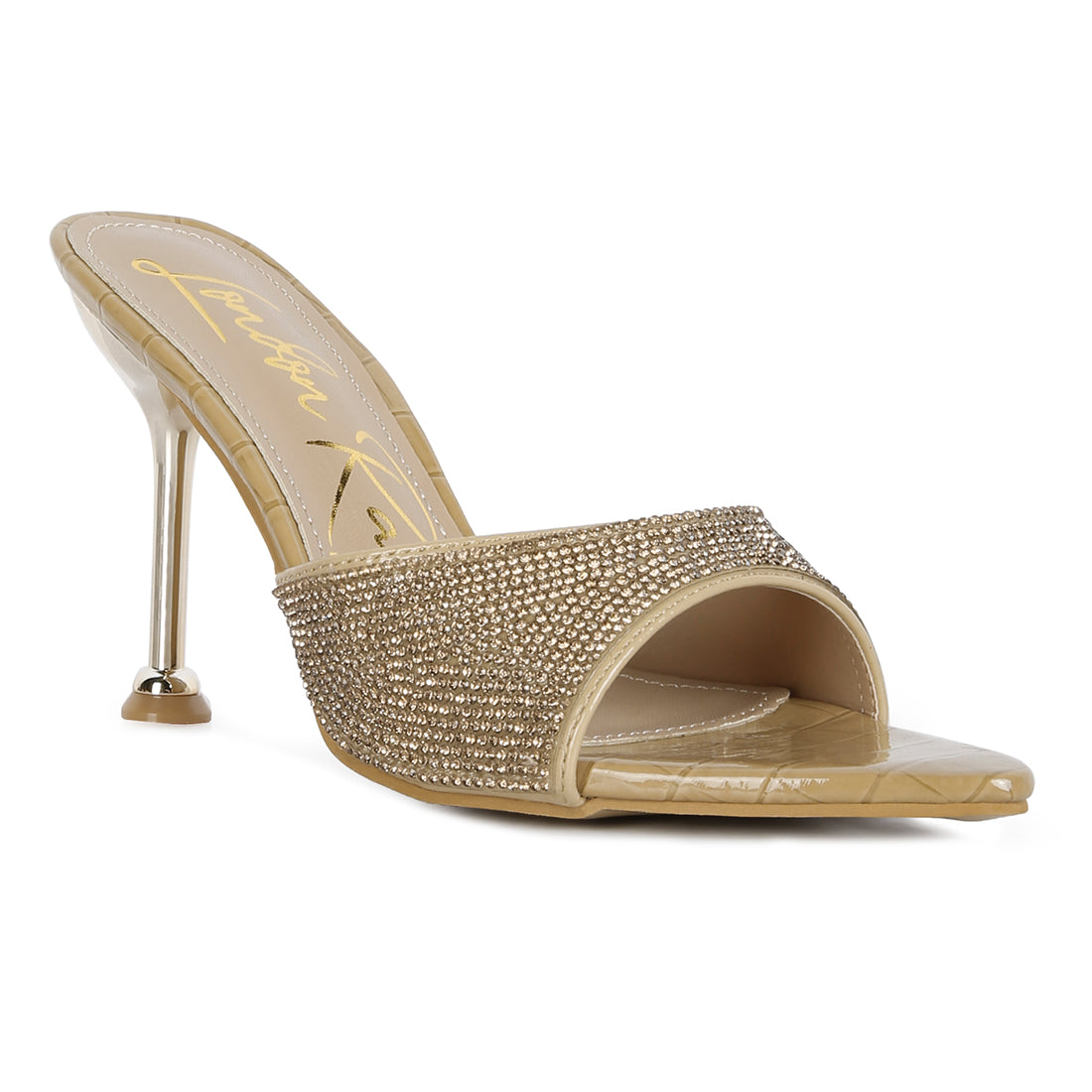 diamante ballroom stiletto sandals#color_gold