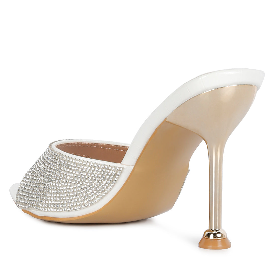 diamante ballroom stiletto sandals#color_white