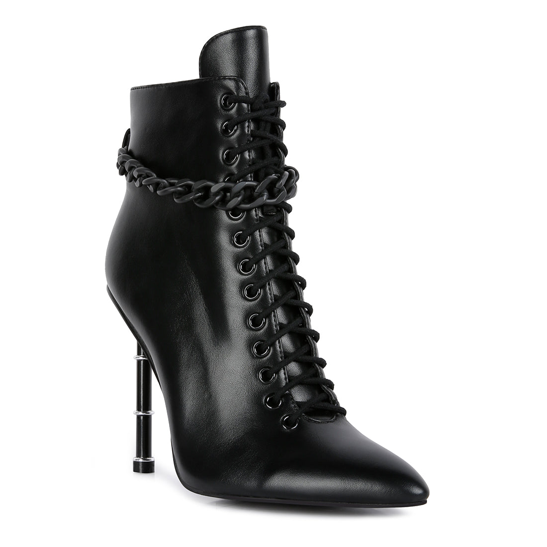 moulin ringed stiletto camouflage ankle boot#color_black