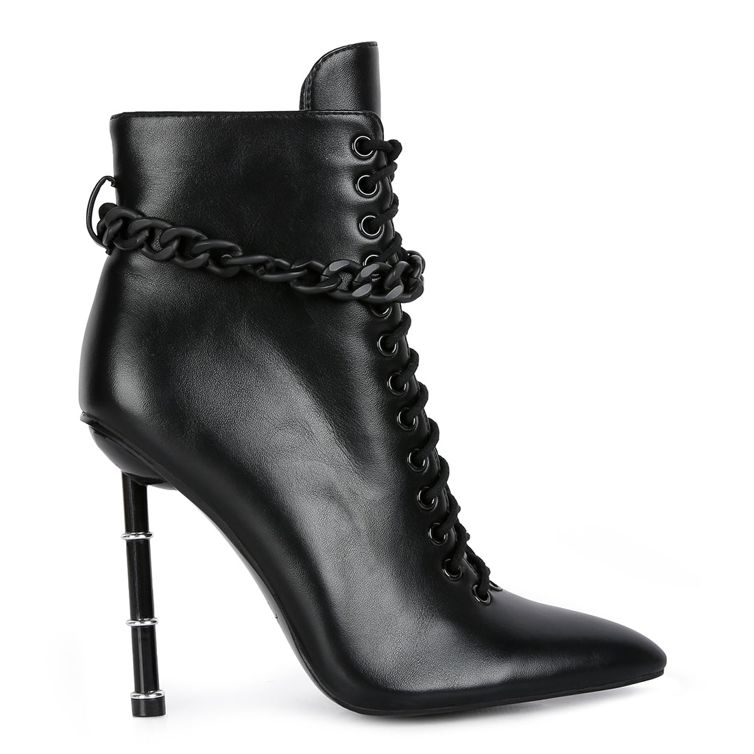 moulin ringed stiletto camouflage ankle boot#color_black