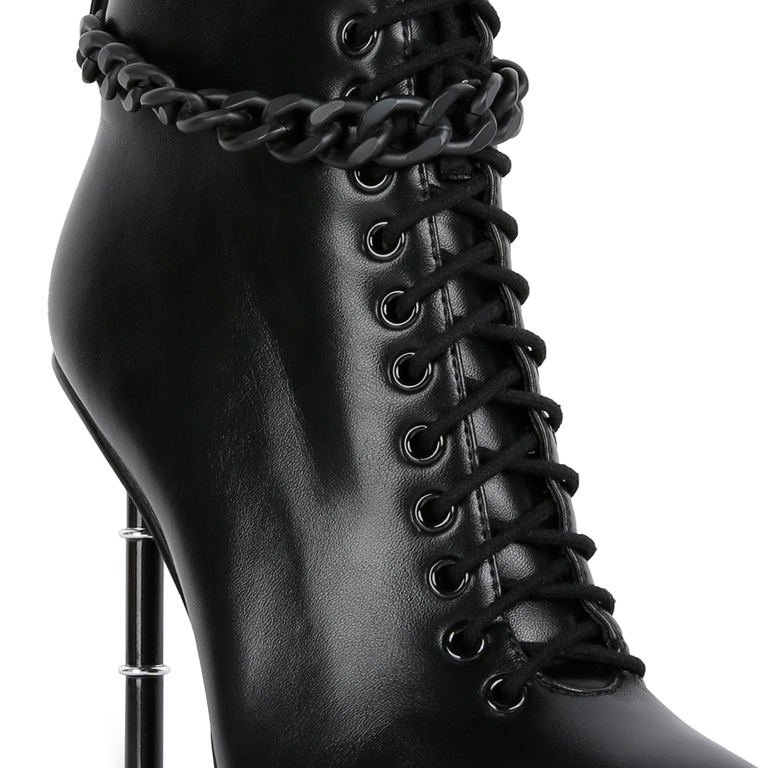 moulin ringed stiletto camouflage ankle boot#color_black