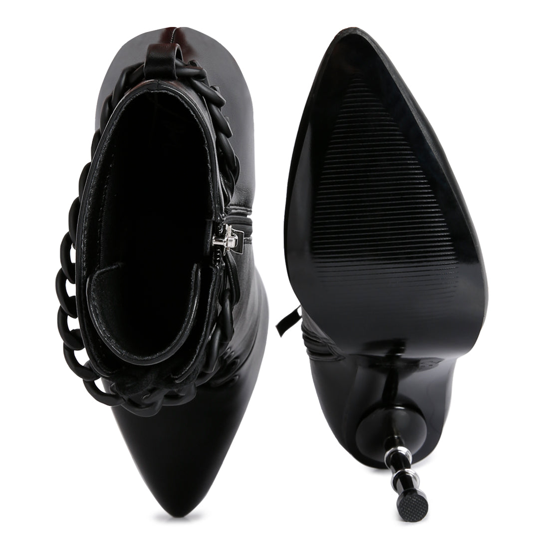 moulin ringed stiletto camouflage ankle boot#color_black