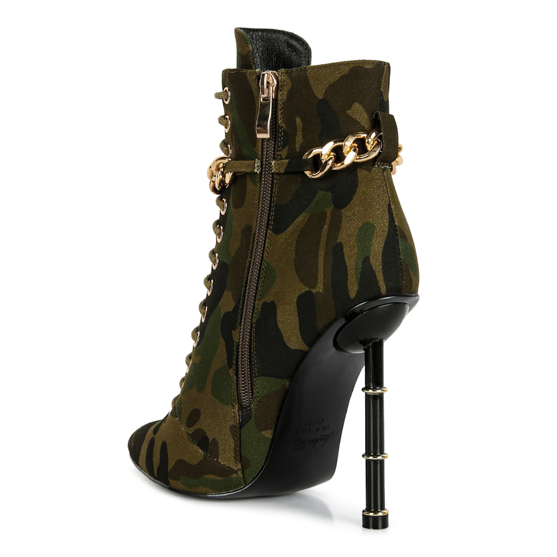 moulin ringed stiletto camouflage ankle boot#color_olive