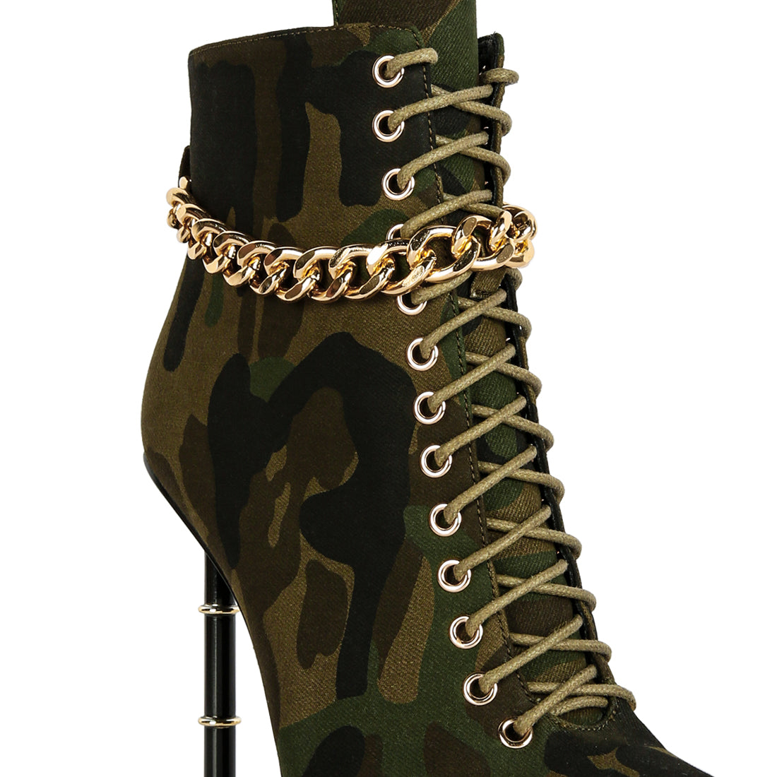 moulin ringed stiletto camouflage ankle boot#color_olive