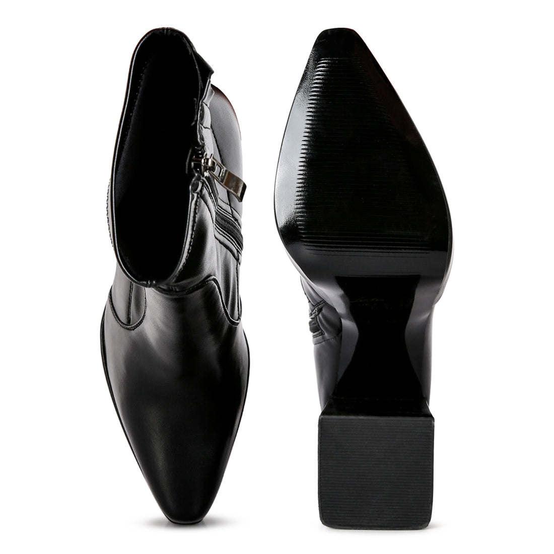 whippers patent pu high platform ankle boots#color_black