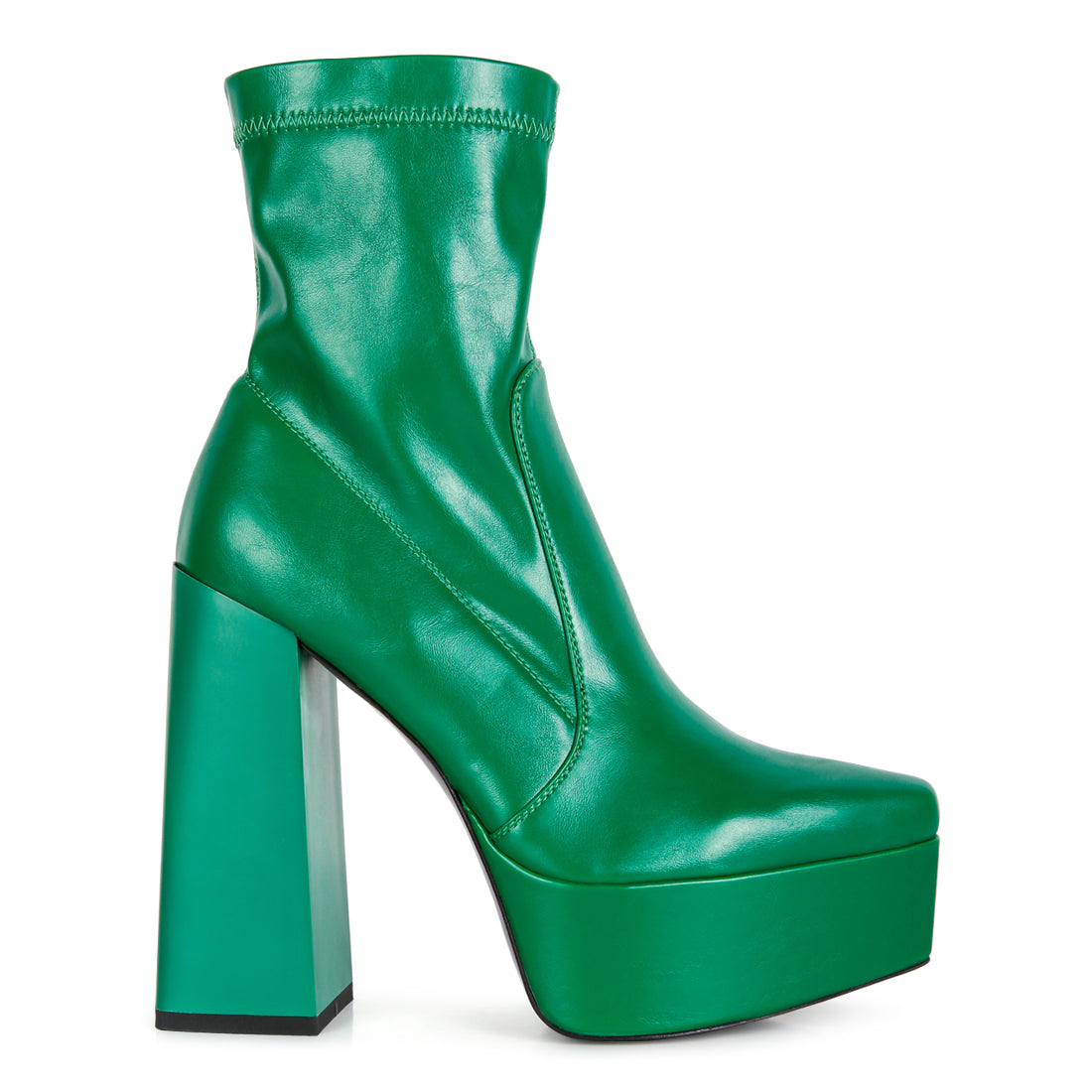 whippers patent pu high platform ankle boots#color_green