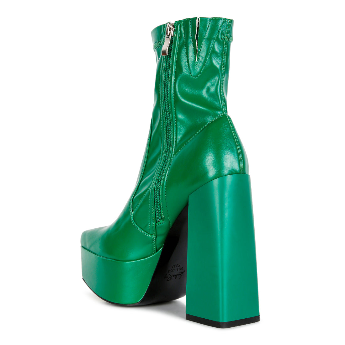 whippers patent pu high platform ankle boots#color_green