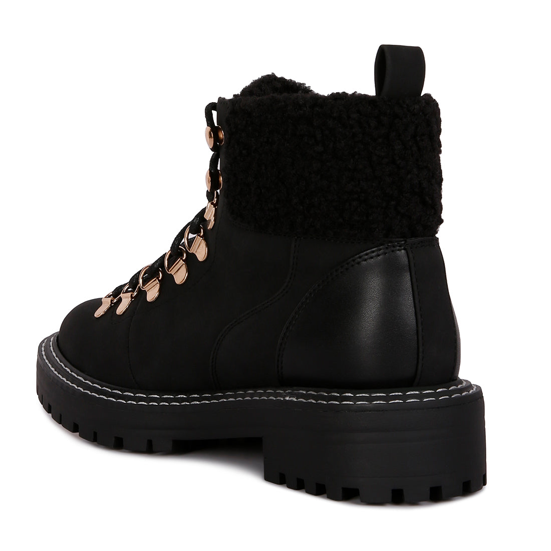 Black Gatlinburg Shearling Collar Ankle Boot