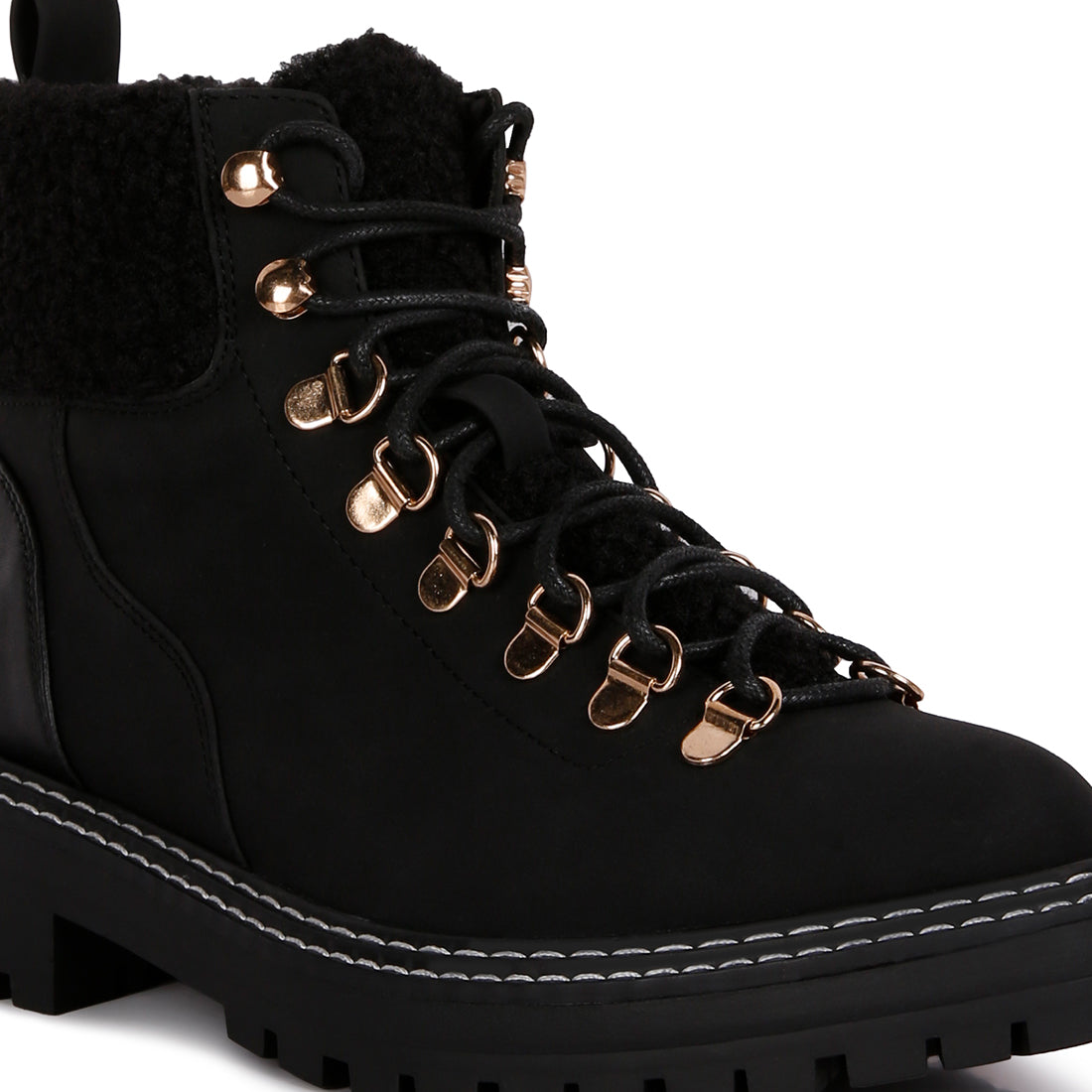 Black Gatlinburg Shearling Collar Ankle Boot