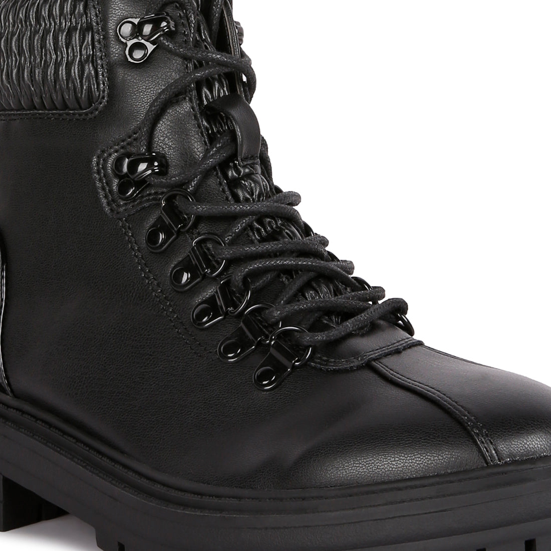 Boundless PU Quilt Collar Ankle Boot