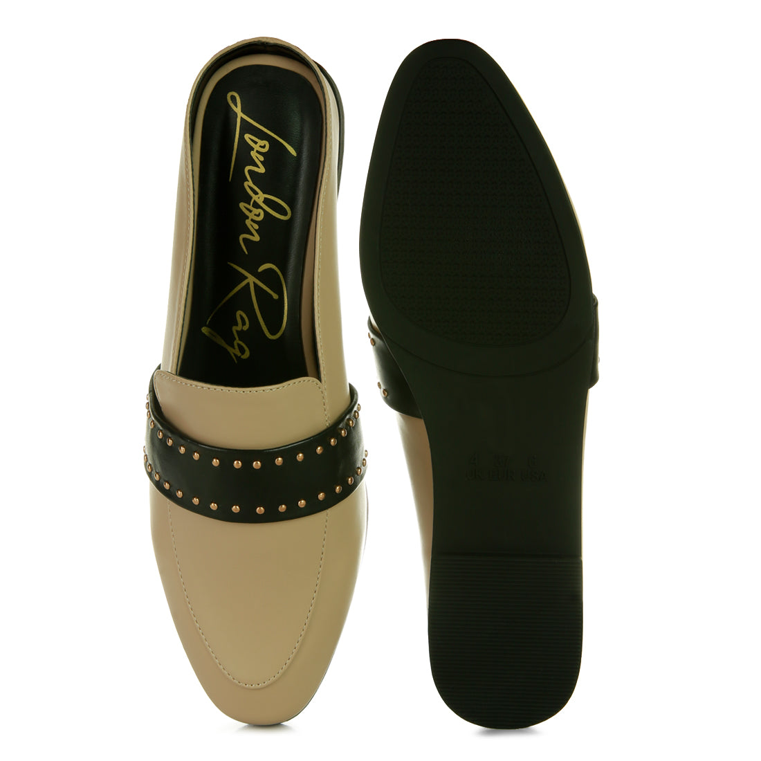 Walkout Studded Flat Mules#color_taupe