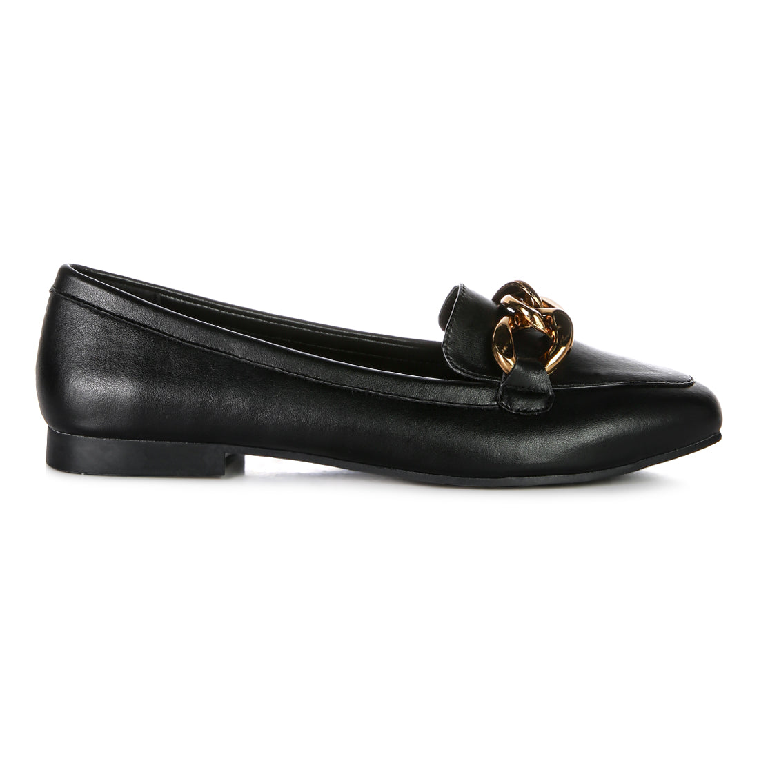chunky metal chain loafers#color_black