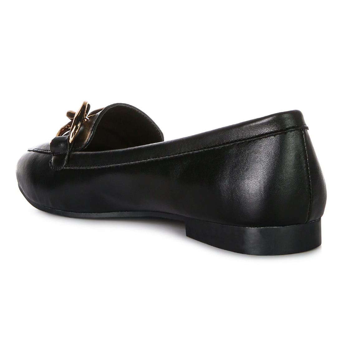 chunky metal chain loafers#color_black