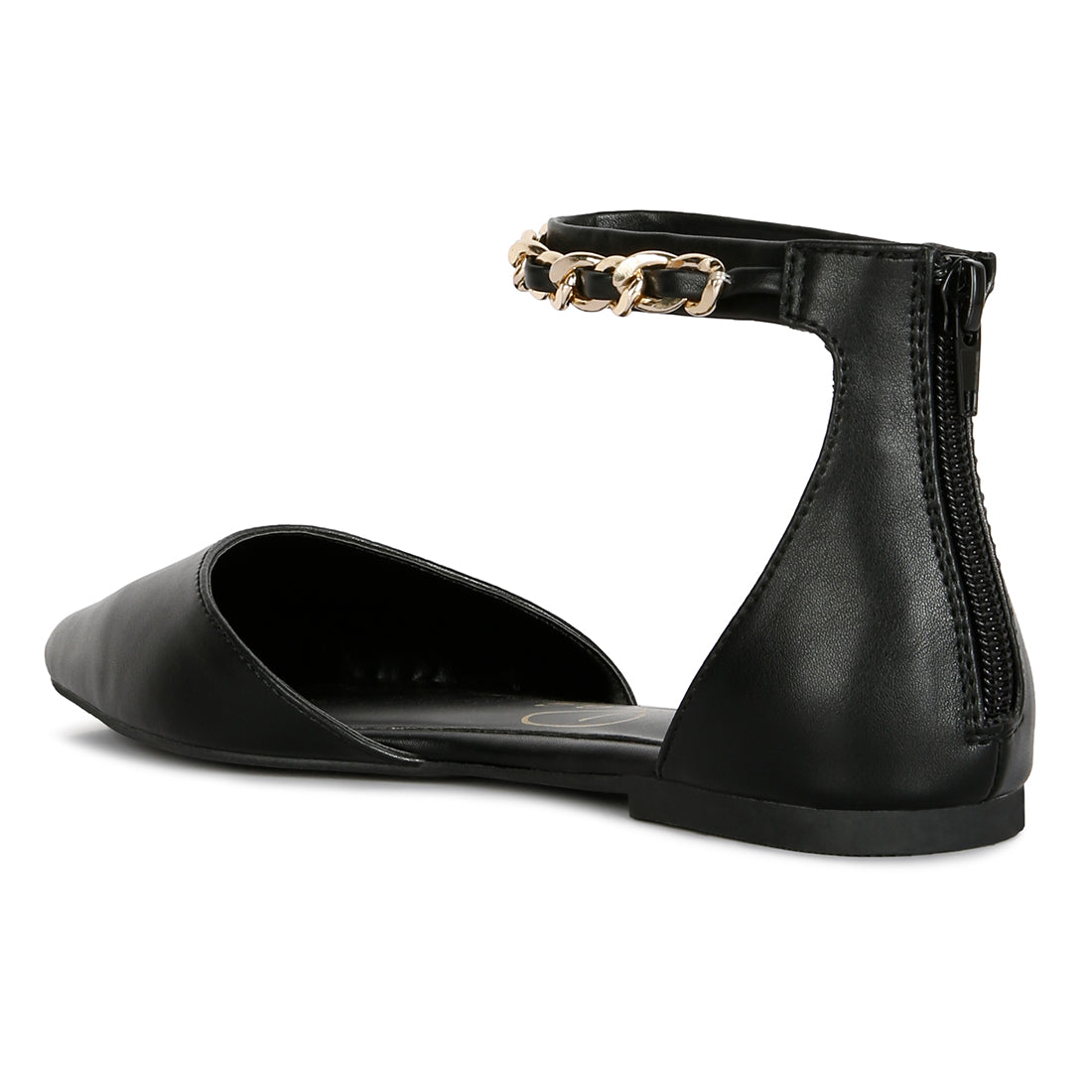 zurich slingback chain detail flats#color_black