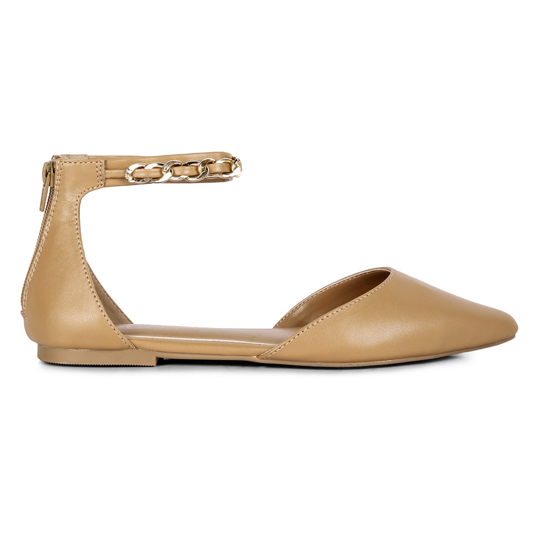 zurich slingback chain detail flats#color_tan